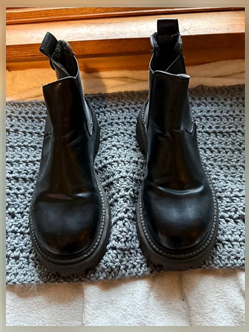 Black chunky boots